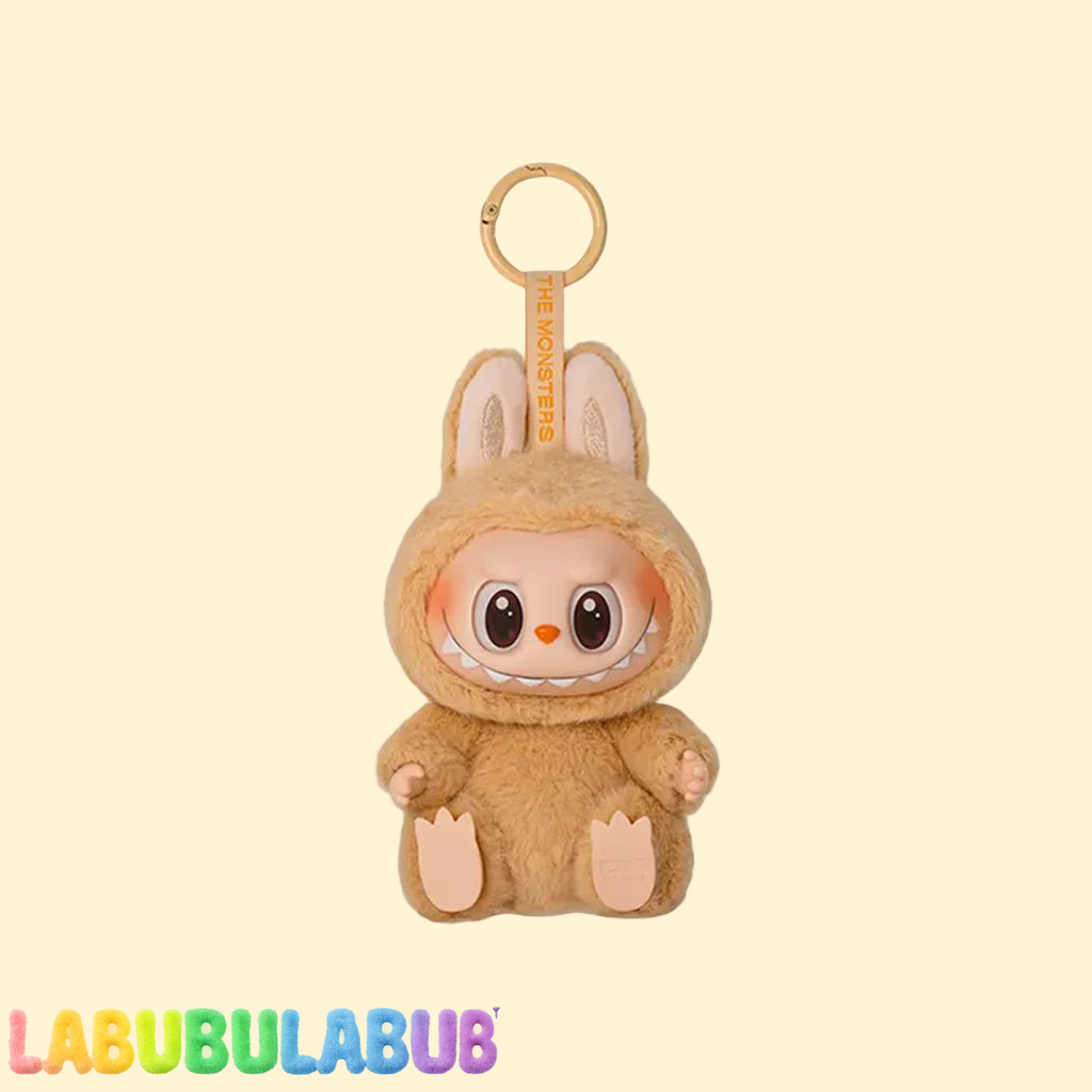 Baba le lapin cool – Porte-clés en peluche « Prenez place » (Édition marron)