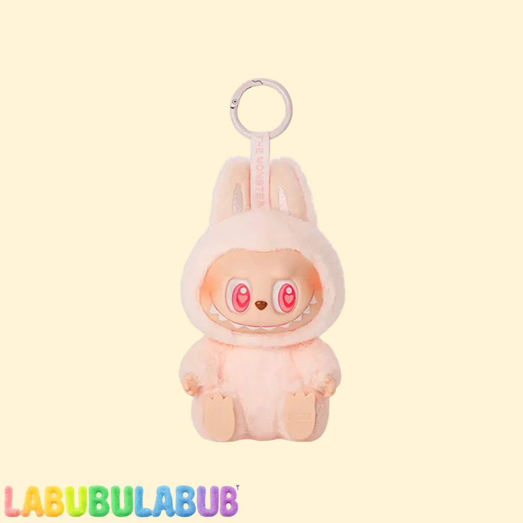 Les Monstres « Prenez place » – Dada (Porte-clés en peluche lapin rose)